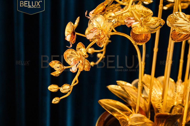 Chậu Lan Vượng Mã mạ vàng 24k cao 62cm